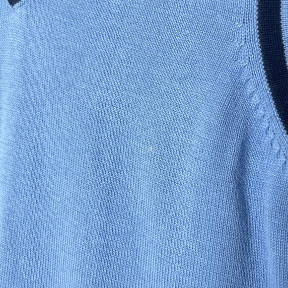 Vtg Annex Women's Blue Cotton Sweater Vest M Lightweight Tennis Varsity Preppy - Picture 5 of 6